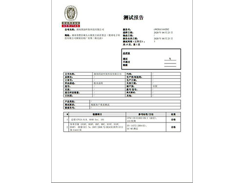 Bureau veritas國際檢驗(yàn)測試報(bào)告